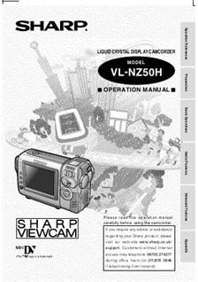 Sharp VL NZ 50 H manual. Camera Instructions.