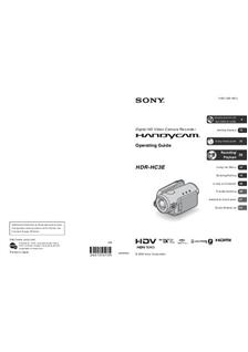 Sony HDR HC 3 manual. Camera Instructions.