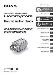 Sony DCR SR 60 manual. Camera Instructions.
