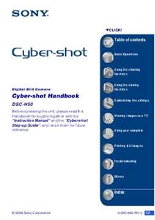 Sony Cyber-shot H50 manual. Camera Instructions.