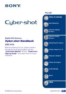 Sony Cyber-shot H10 manual. Camera Instructions.