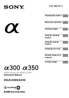 Sony A350 Manual Download