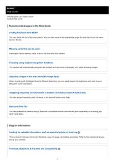 Sony A6700 manual. Camera Instructions.