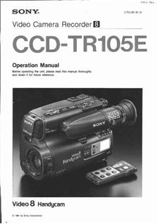 Sony CCD TR 105 E Printed Manual