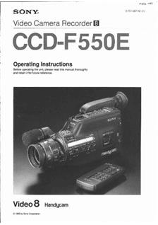 Sony CCD F 550 E manual. Camera Instructions.