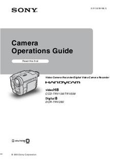Sony CCD TRV 138 E manual. Camera Instructions.