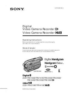Sony DCR TRV 145 E manual. Camera Instructions.
