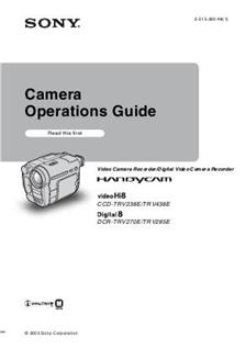 Sony CCD TRV 270 E manual. Camera Instructions.