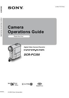 Sony DCR PC 350 E manual. Camera Instructions.
