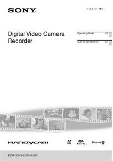 Sony DCR SX 45 E manual. Camera Instructions.