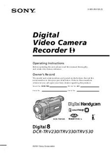 Sony DCR TRV 230 E manual. Camera Instructions.