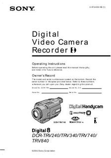 Sony DCR TRV 840 E manual. Camera Instructions.