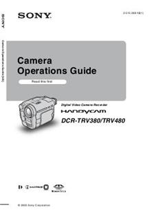 Sony DCR TRV 480 E manual. Camera Instructions.
