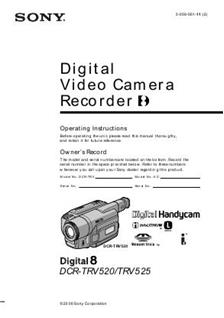 Sony DCR TRV 520 E manual. Camera Instructions.