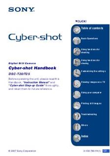 Sony Cyber-shot T25 manual. Camera Instructions.