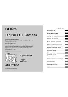 Sony Cyber-shot W12 manual. Camera Instructions.