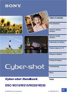 Sony Cyber-shot W215 manual. Camera Instructions.