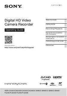 Sony HDR PJ 220 manual. Camera Instructions.