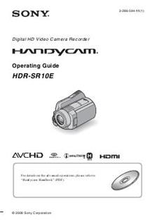 Sony HDR SR 10 E manual. Camera Instructions.
