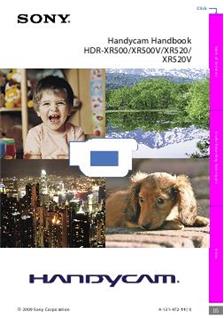 Sony HDR XR 520 manual. Camera Instructions.