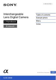 Sony A3000 manual. Camera Instructions.