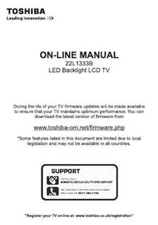 Toshiba 22L1333B manual. Camera Instructions.