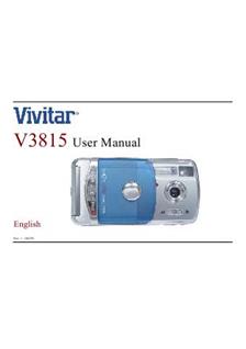 Vivitar ViviCam V 3815 manual. Camera Instructions.