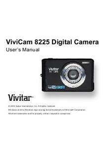 Vivitar ViviCam 8225 manual. Camera Instructions.