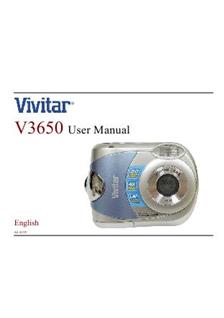Vivitar ViviCam V 3650 manual. Camera Instructions.