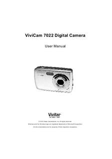 Vivitar ViviCam 7022 manual. Camera Instructions.