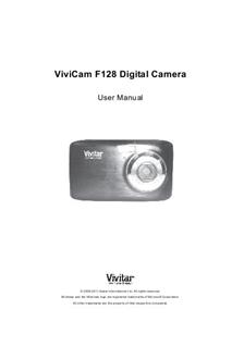 Vivitar ViviCam F128 manual. Camera Instructions.