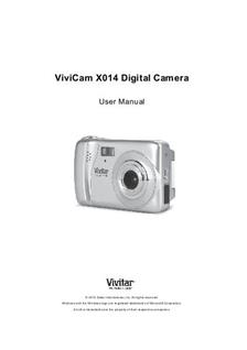 Vivitar ViviCam X014 manual. Camera Instructions.
