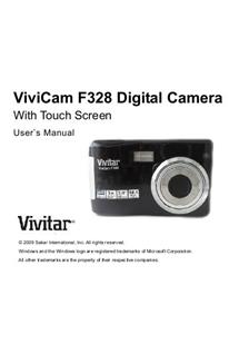 Vivitar Vivicam F328 manual. Camera Instructions.