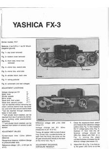 Yashica FX 3 manual. Camera Instructions.