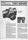 Minolta SRT 101 manual. Camera Instructions.