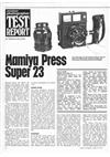 Mamiya Press manual. Camera Instructions.