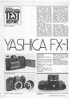 Yashica FX 1 manual. Camera Instructions.