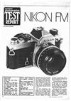 Nikon FM manual. Camera Instructions.