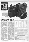 Yashica FR 1 manual. Camera Instructions.