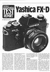 Yashica FX D manual. Camera Instructions.