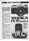 Yashica FX 70 manual. Camera Instructions.