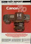 Canon T 70 manual. Camera Instructions.