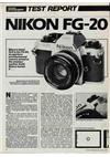 Nikon FG 20 manual. Camera Instructions.