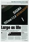 Sigma 150/2.8 manual. Camera Instructions.