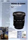 Sigma 10-20/3.5 manual. Camera Instructions.